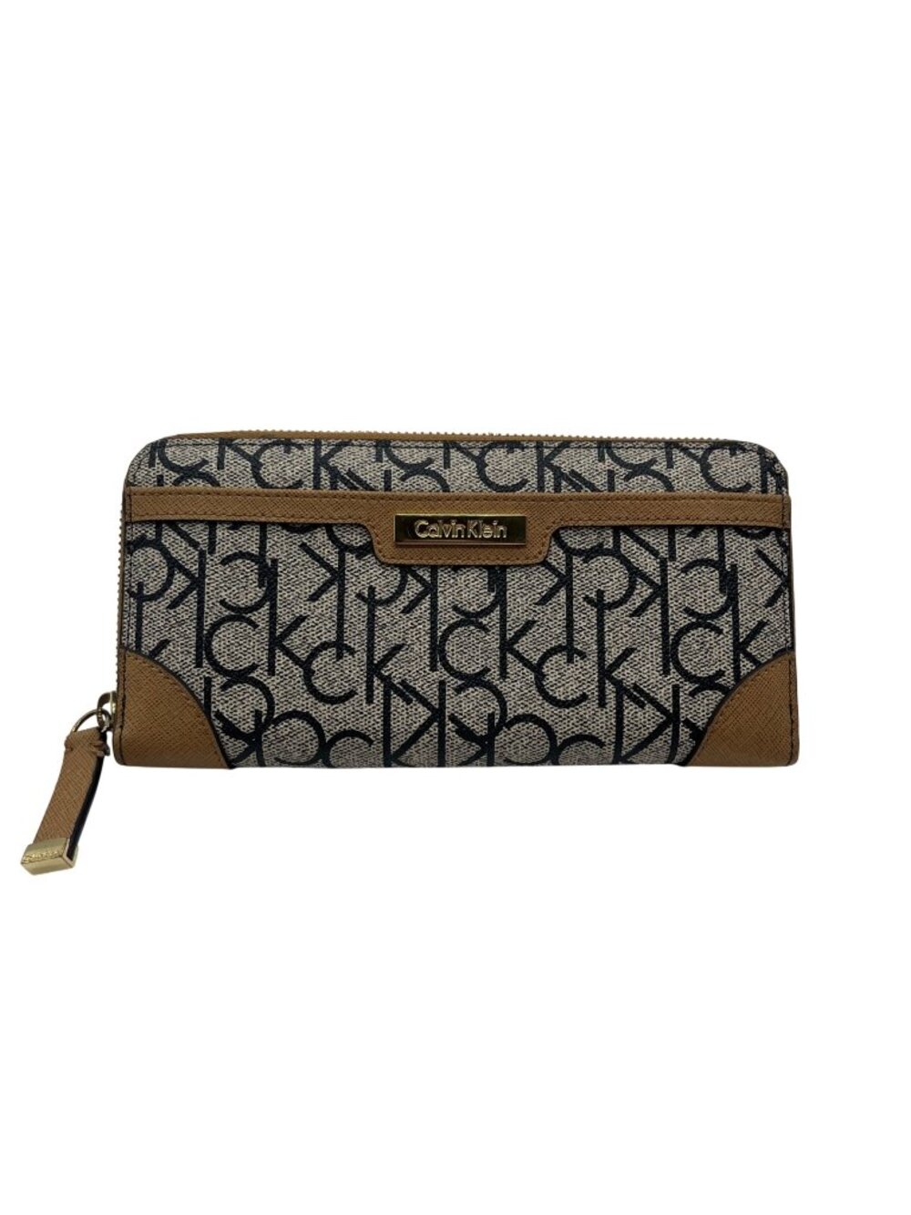 Calvin Klein Signature Coated Canvas Zip-Around Wallet